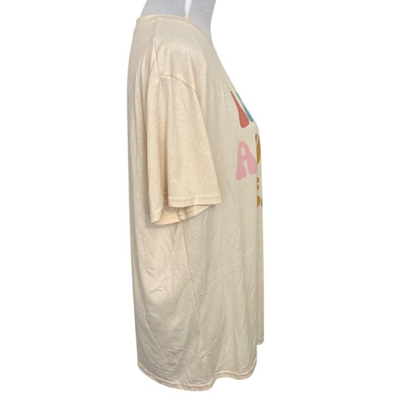 Aunt Tshirt Womens XL Cream 70s Style In My Auntie Era Short Sleeve Crew Neck - Picture 2 of 8